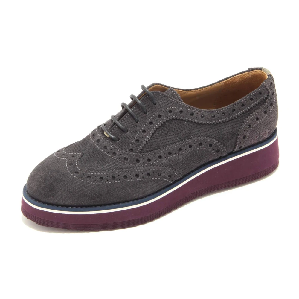La Martina Women's Anthracite Suede Lace-Up Shoes Model