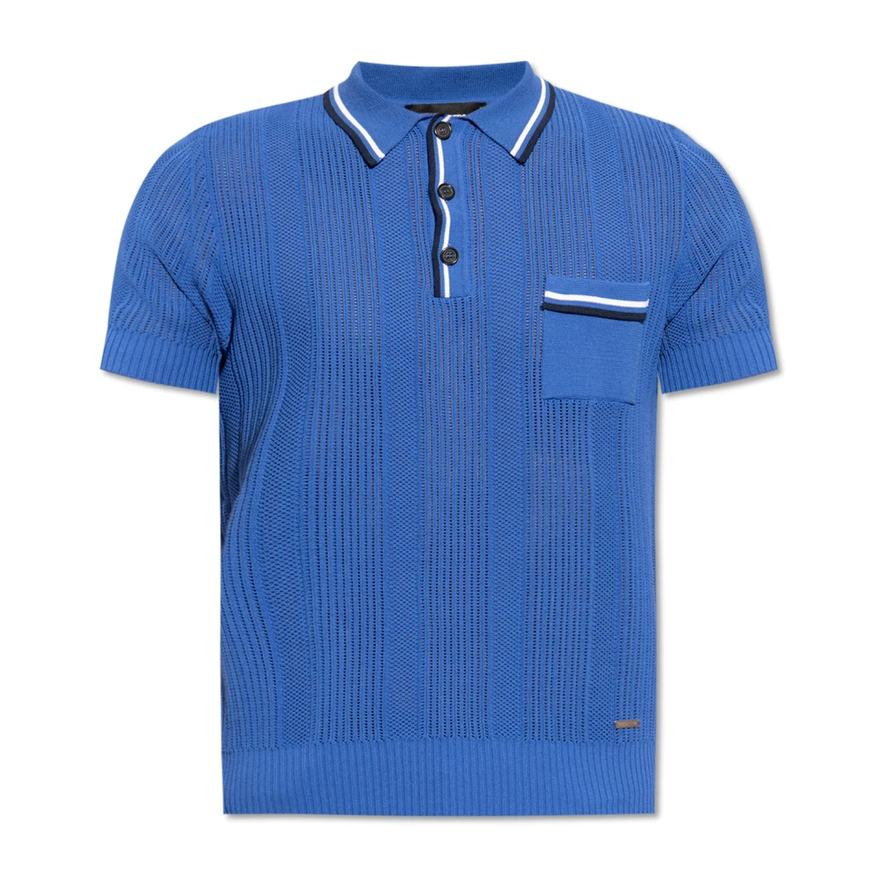 Dsquared2 Polo shirt met open structuur Blue Heren