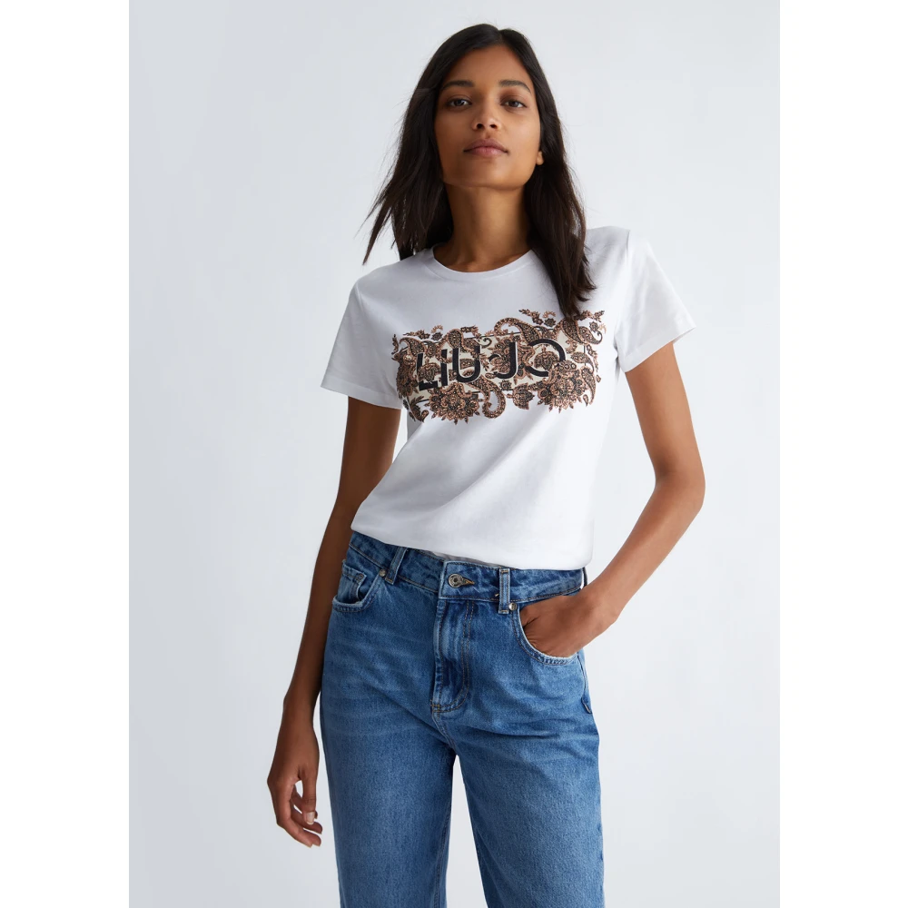 Liu Jo Kasjmier Print Eco T-shirt White Dames