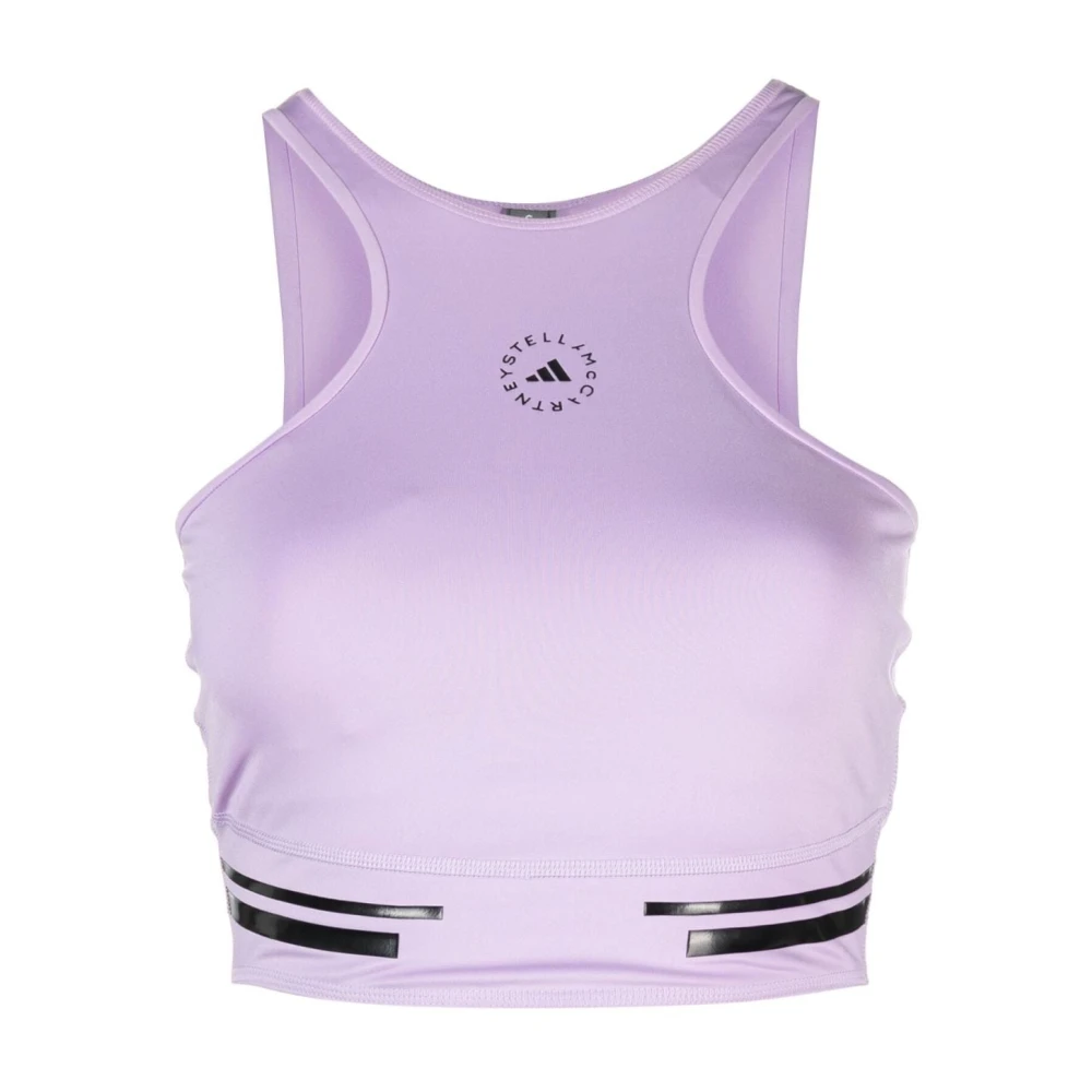Adidas by stella mccartney Lila Truepace Running Logo Print Crop Top Purple Dames