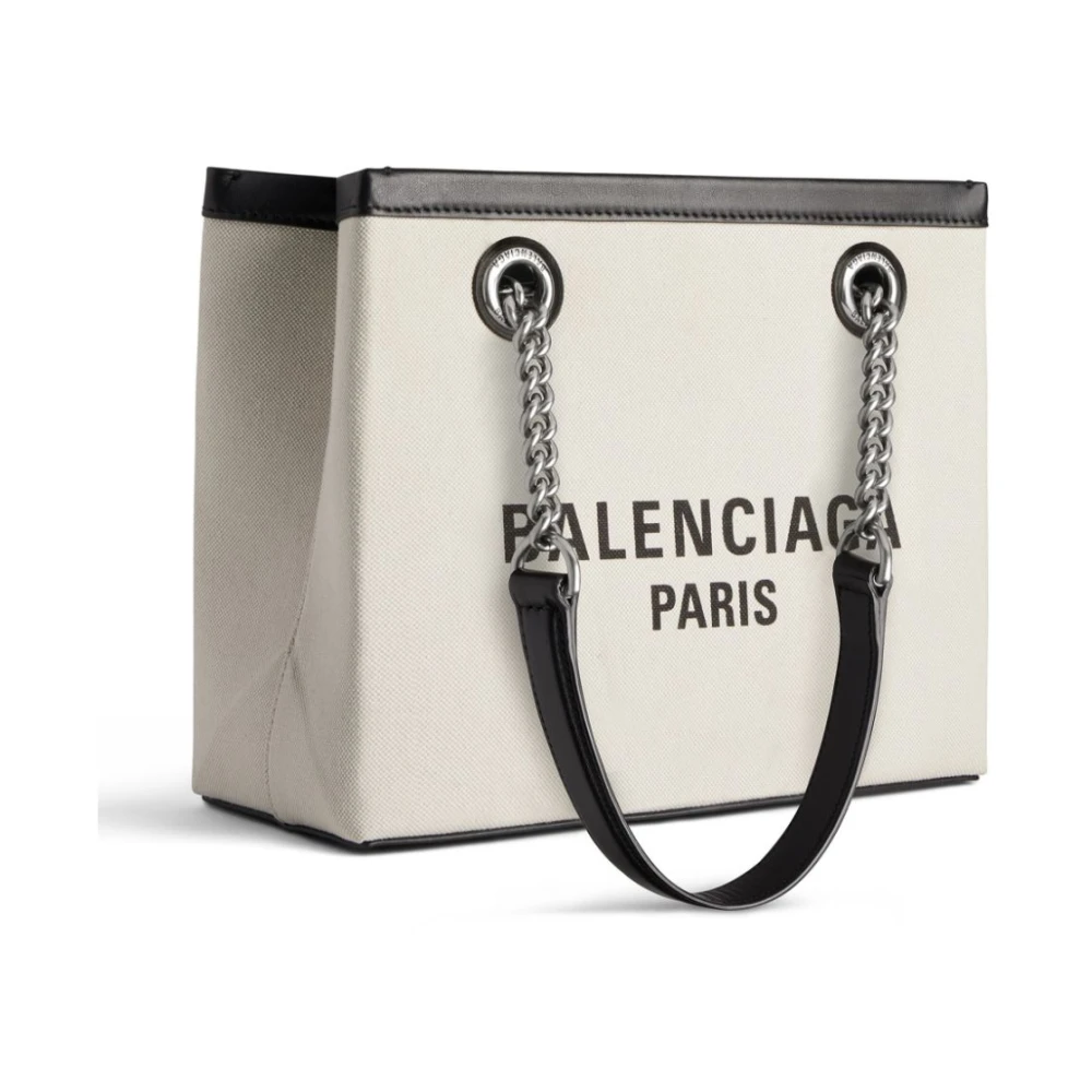 Balenciaga Duty Free Kleine Canvas Tote Tas Beige Dames