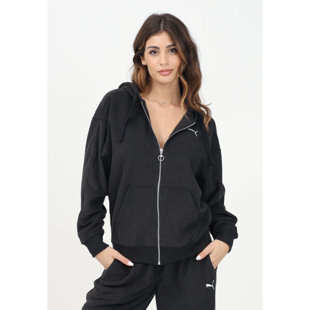 Puma Zwarte Zip Hoodie Sweater Black Dames