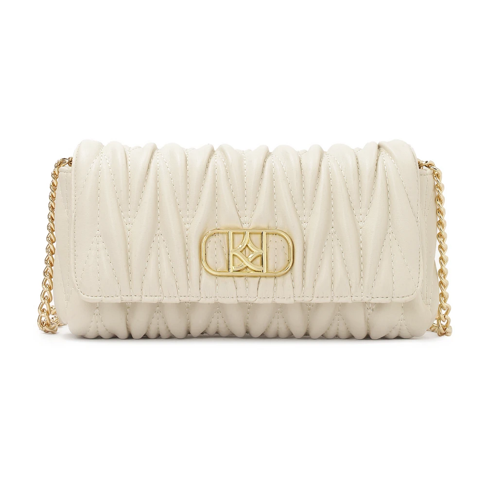 Kazar Elegante handtas opgehangen aan een gouden ketting White Dames