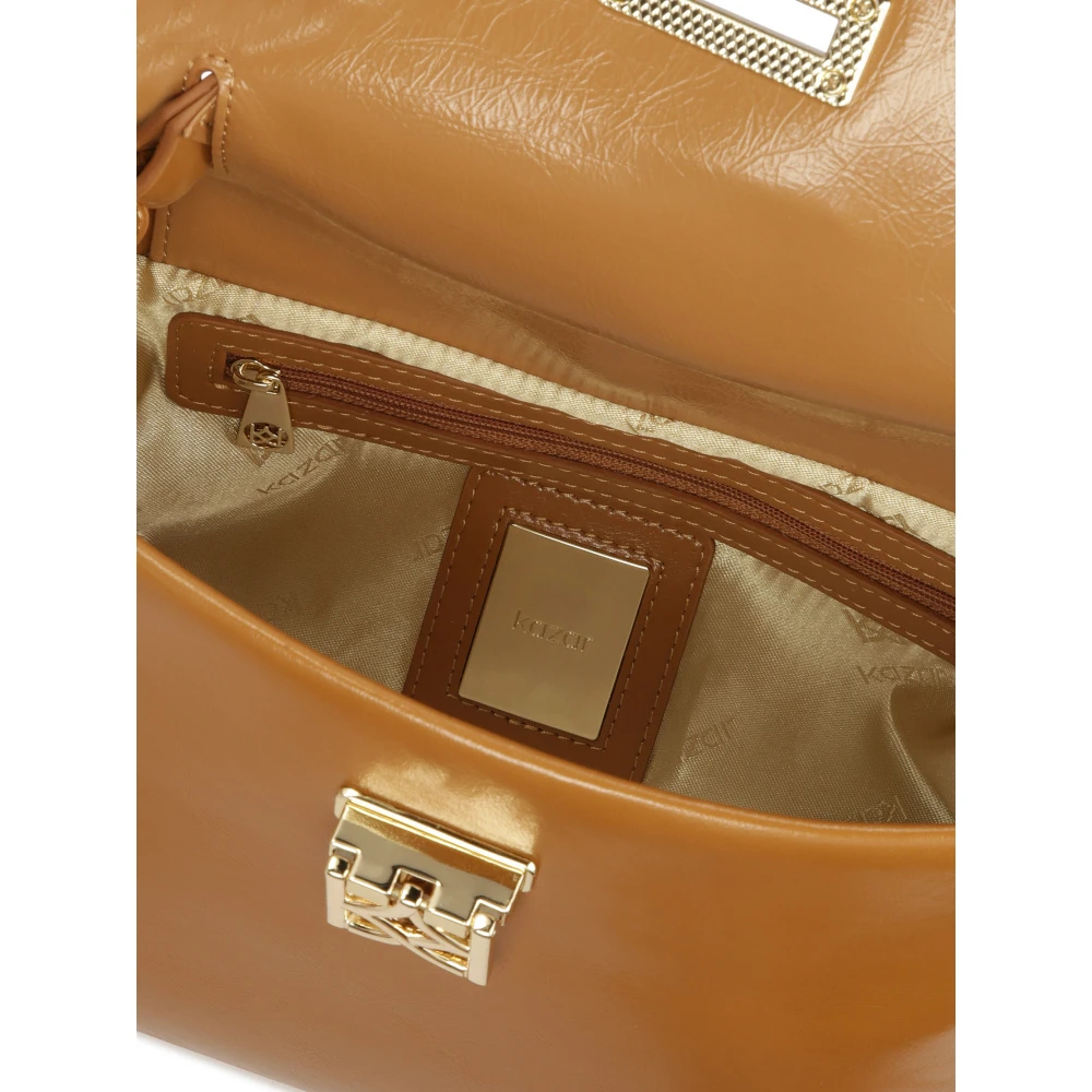Kazar Lichtbruine leren koffer handtas Brown Dames