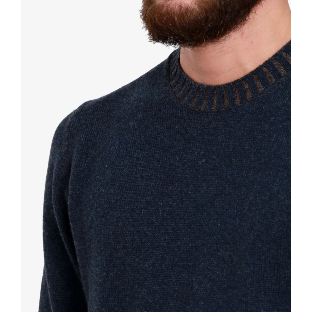 Gran Sasso Luxe Wollen Blend Trui Blue Heren