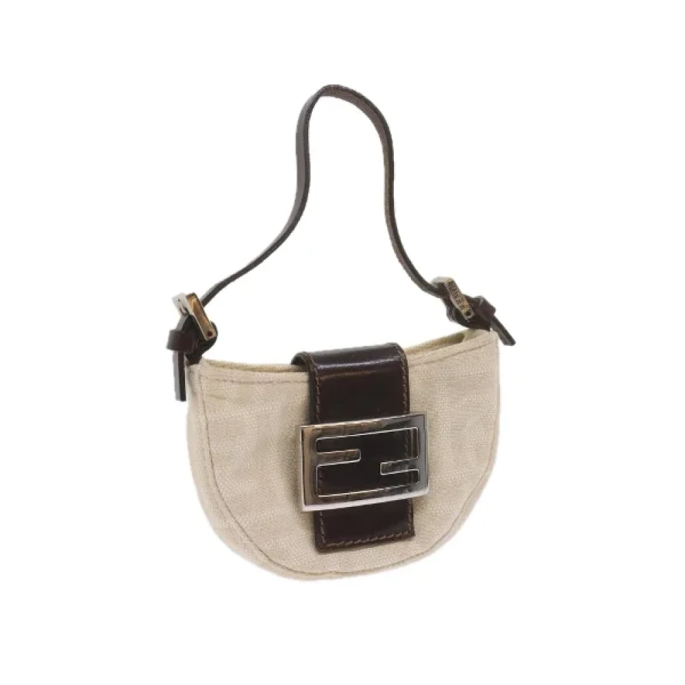Fendi Vintage Pre-owned Cotton handbags Beige Dames