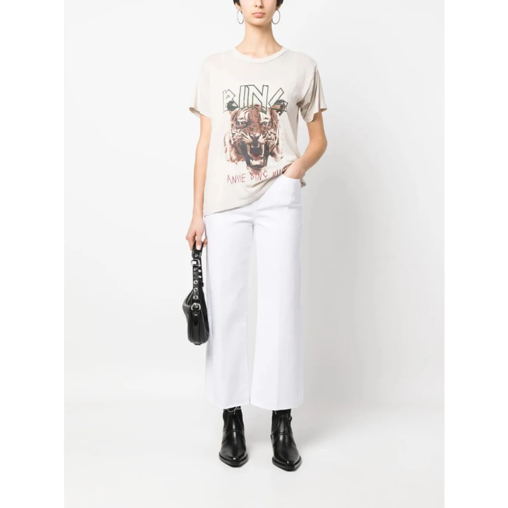 Paige Wide Leg Anessa Jeans White Dames