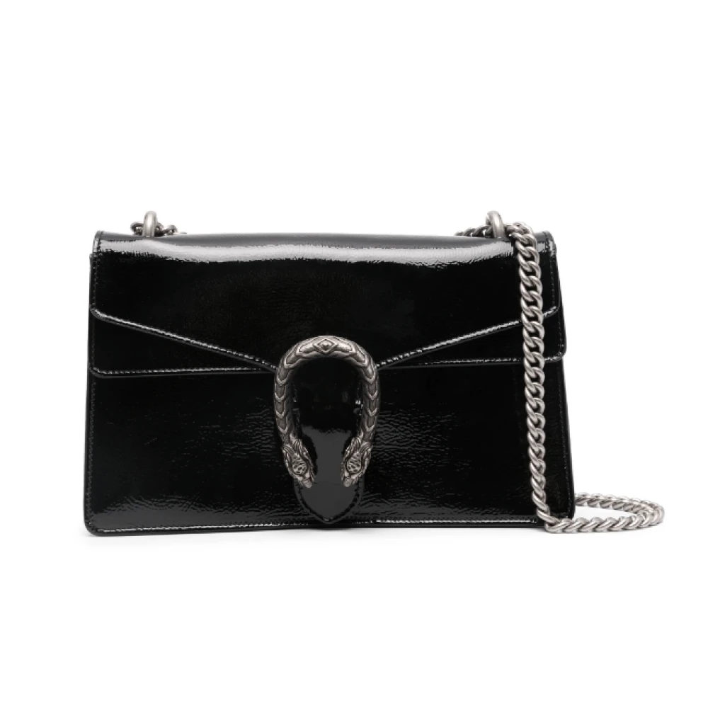Gucci Tiger Head leren schoudertas Black Dames
