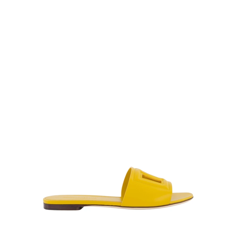 Dolce & Gabbana Damen Gelb Flache Slides Für