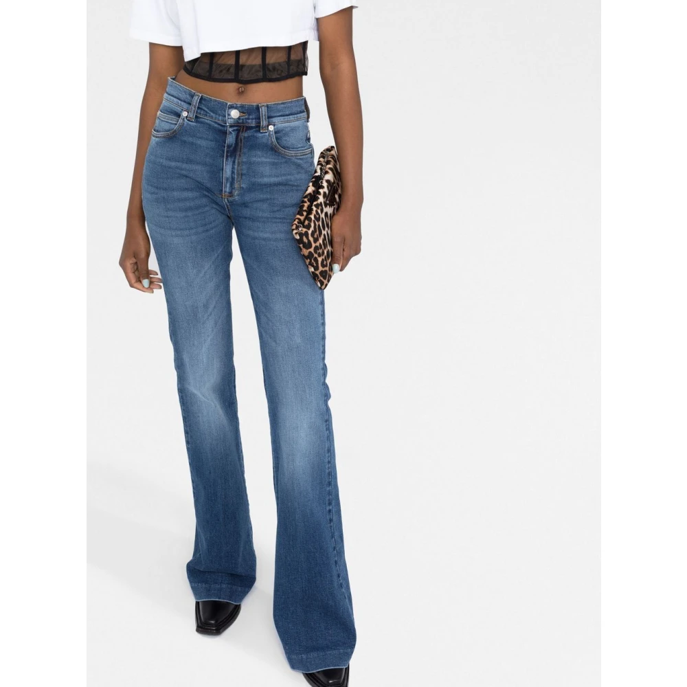 alexander mcqueen Blauwe Distressed Flared Jeans Blue Dames