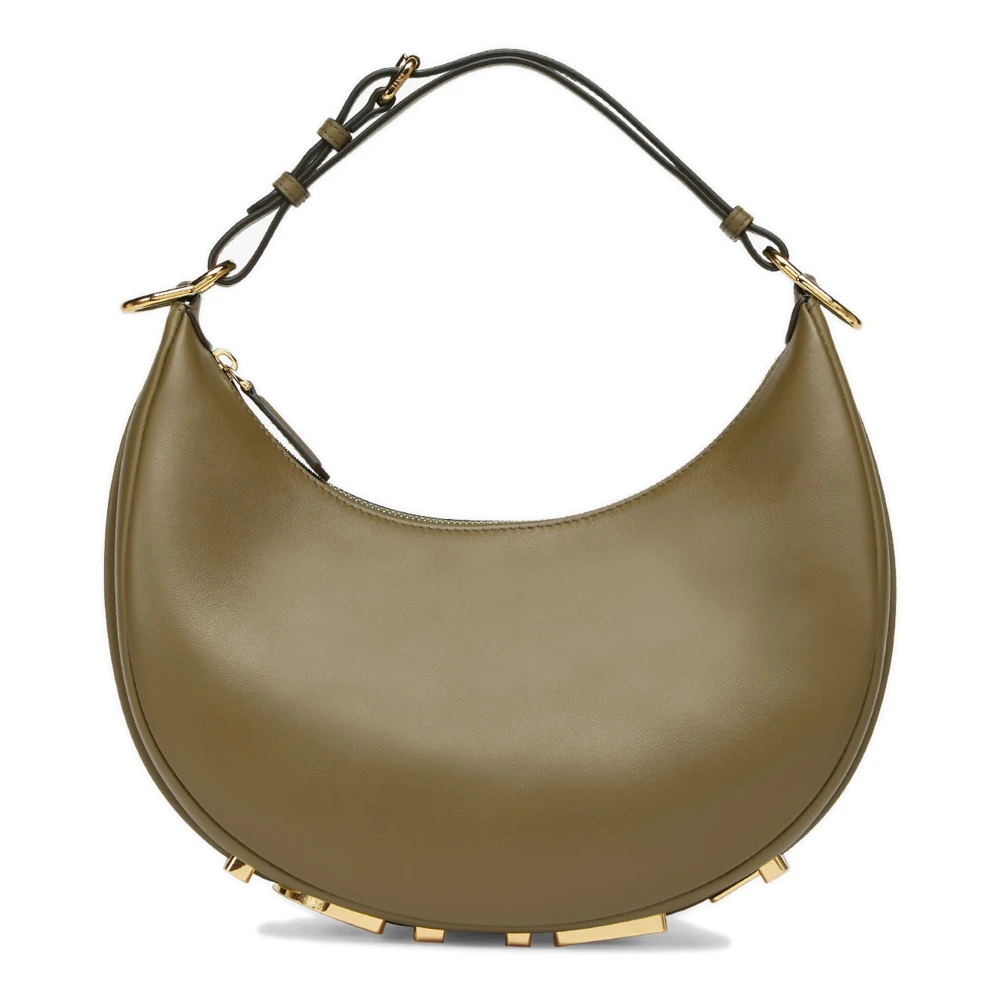 Fendi Groene Vintage Leren Tas met Rits Green Dames