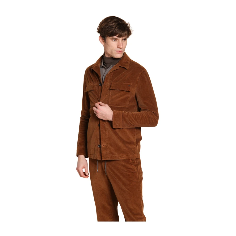 Mason's Mannelijk Bruin Jassen Heren, 3XL, Katoen, Corduroy Heren Overshirt In