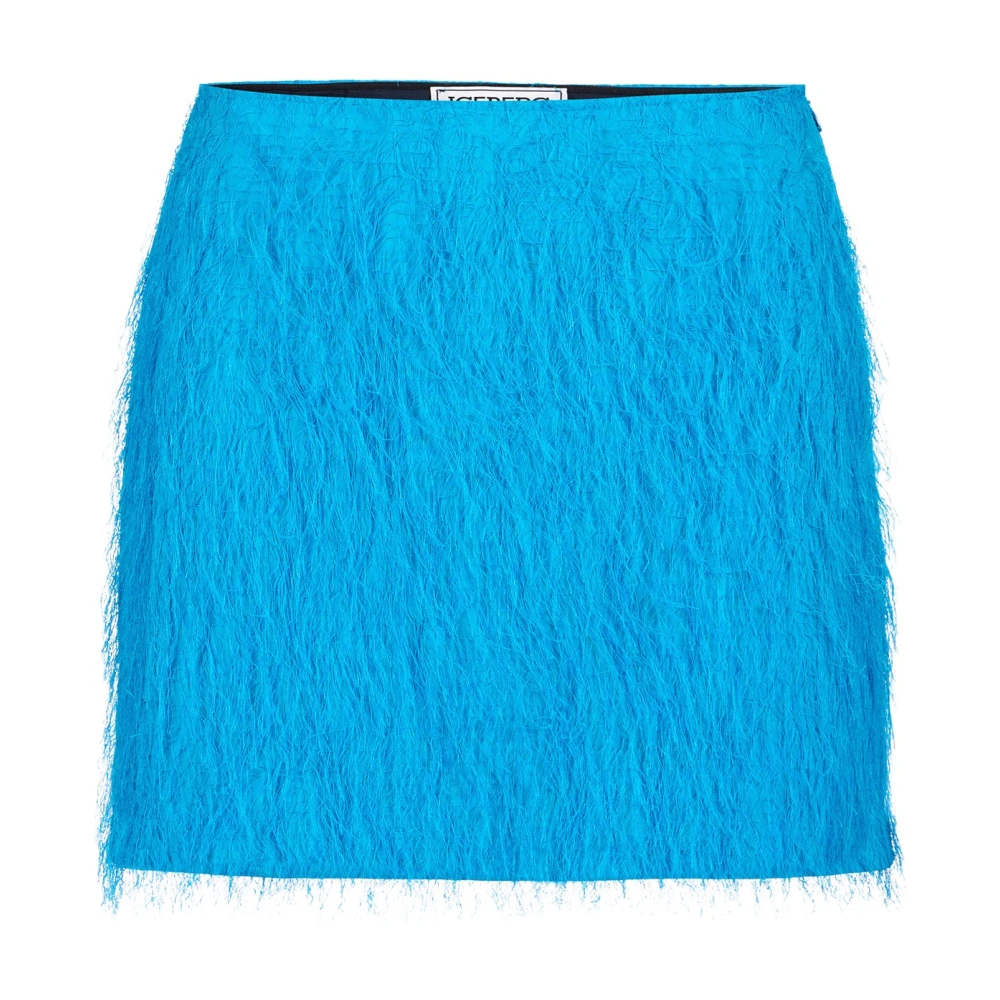 Iceberg Kobaltblauwe minirok van pluizige viscosestof Blue Dames
