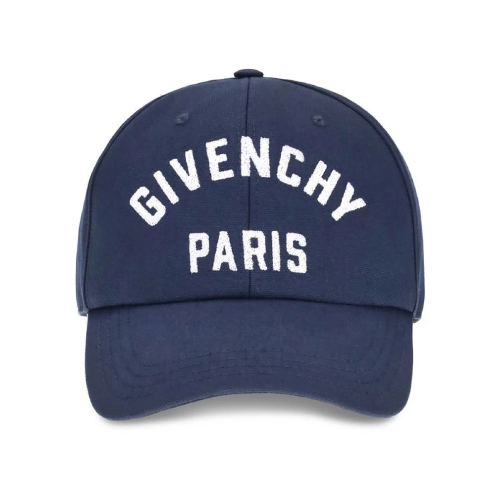 Givenchy Men's Blue Logo Baseball Hat With Curved Visor - Hats & Caps - One Size - Accessories