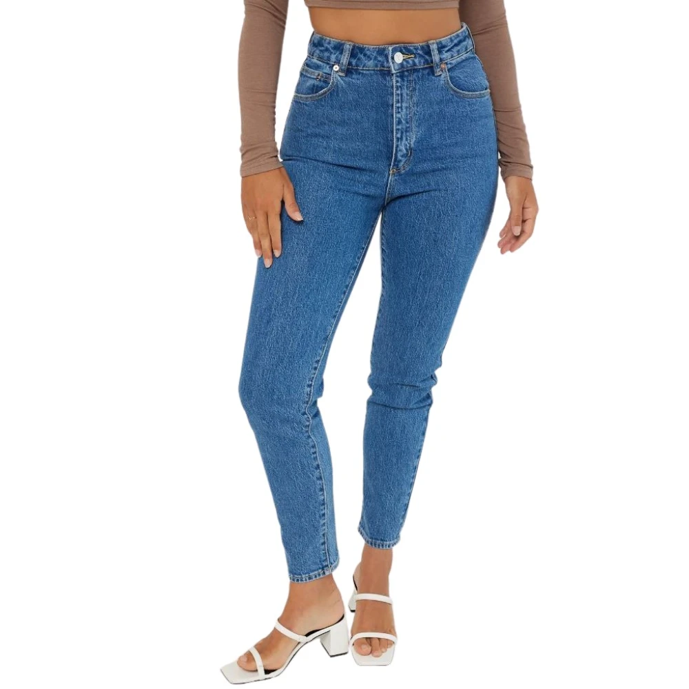 Blå A-Brand Jeans High Slim Bukse