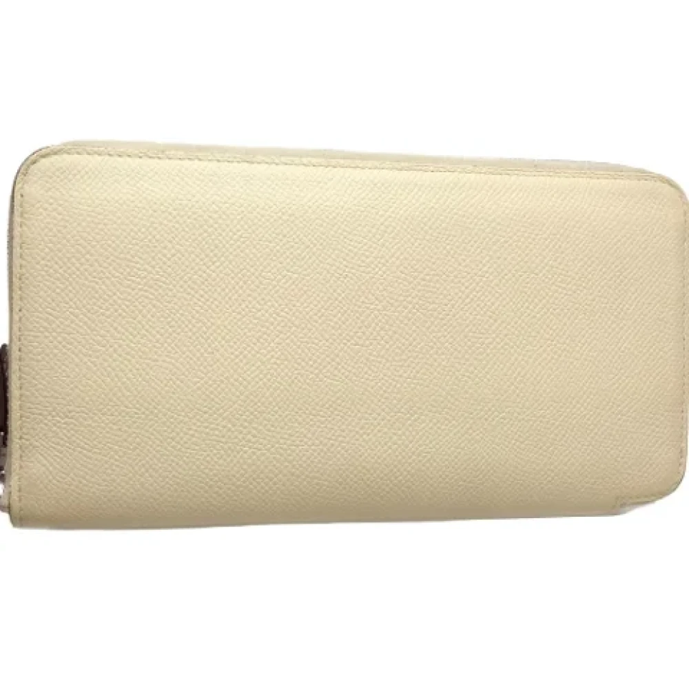 Hermès Vintage Pre-owned Leather wallets Beige Dames