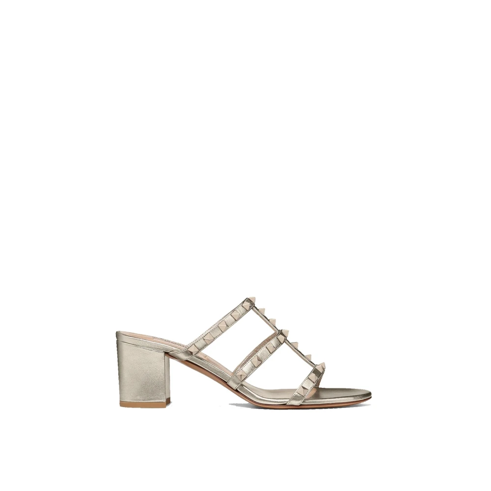 Valentino Garavani Women's Yellow Rockstud Mules