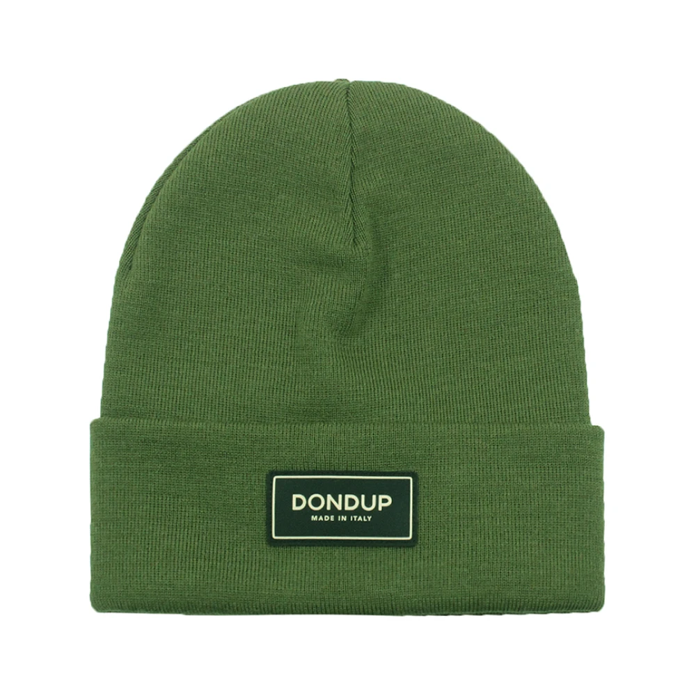 Dondup Groene Gebreide Logo Patch Hoed Green Heren