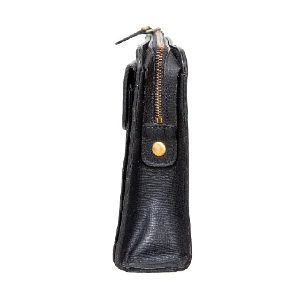 Burberry Vintage Pre-owned Leather clutches Black Dames