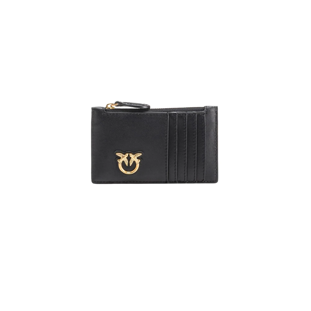 Pinko , Wallets & Cardholders, Female, Black, One Size, Silk Cardholder Spring/Summer Collection