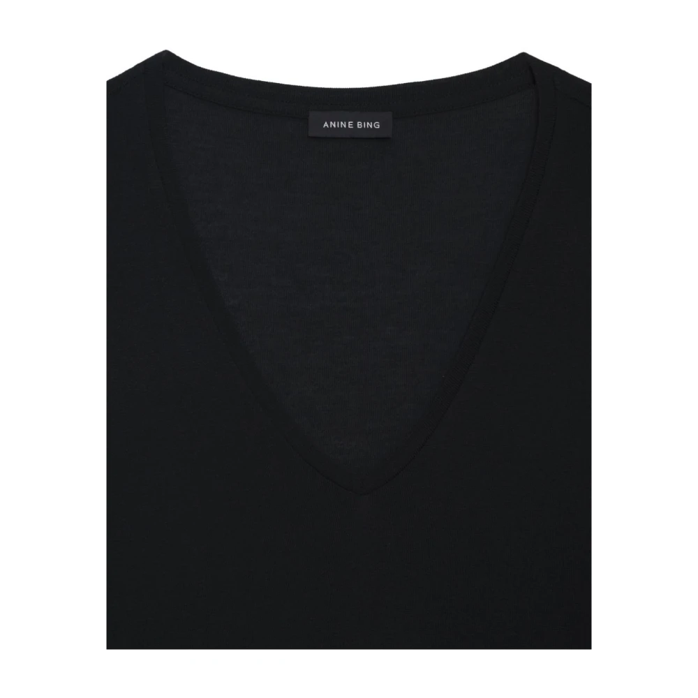 Anine Bing Zwarte Vale Stijlvolle Top Black Dames
