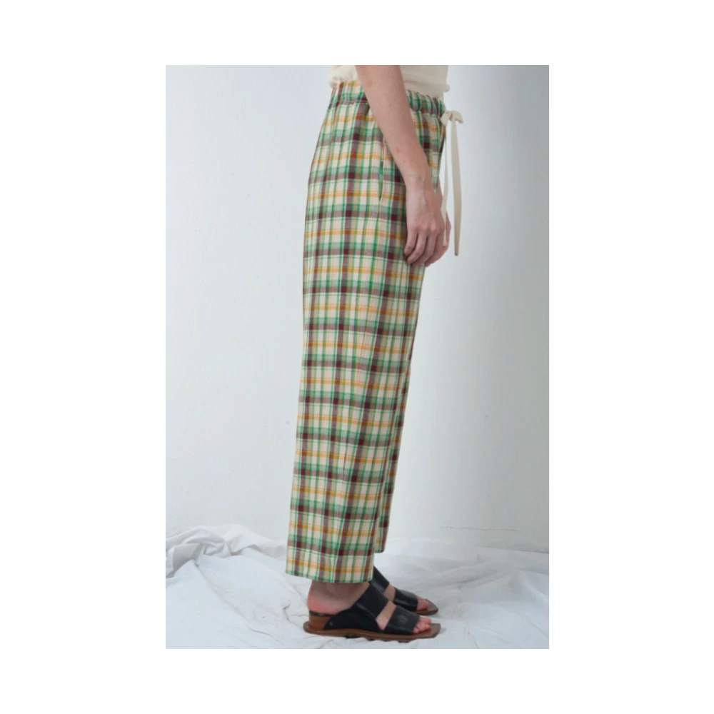 Phisique du Role Geruite Linnen Wijde Pijp Broek Multicolor Dames