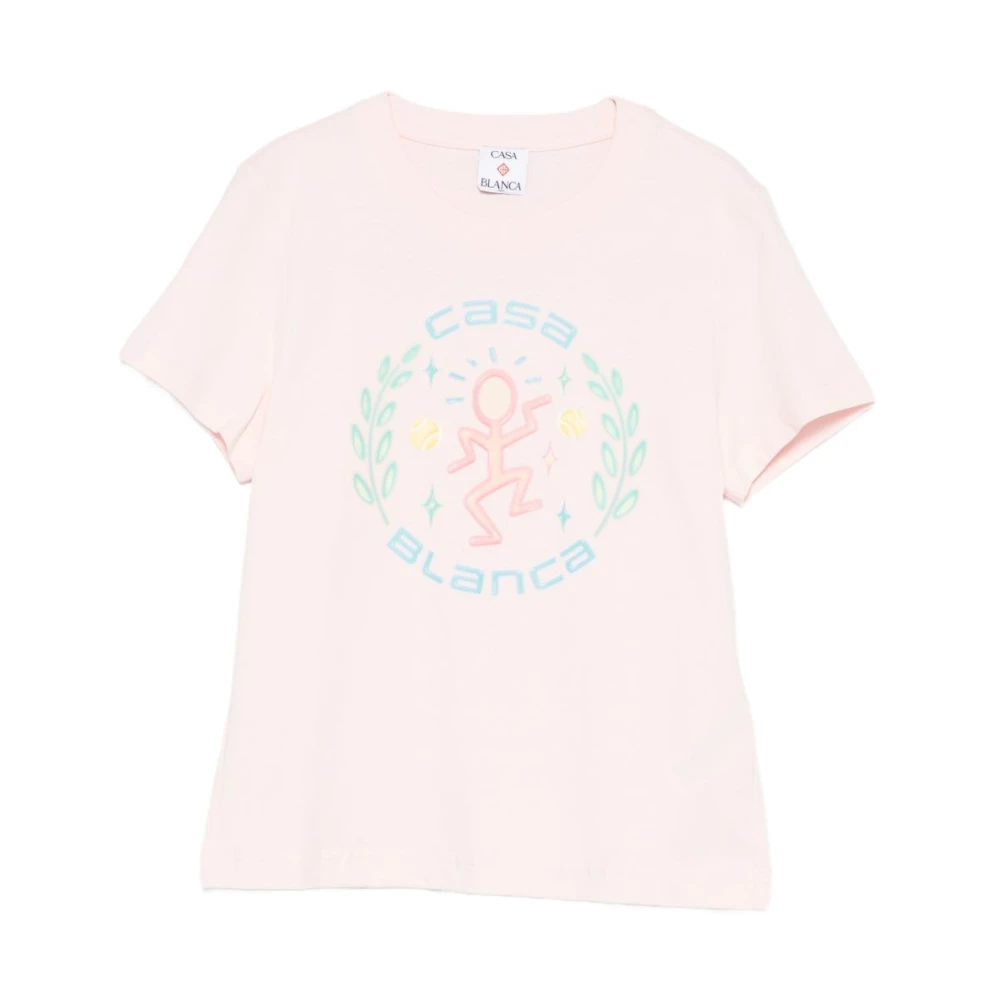 Casablanca Women's Pink Logo Cotton T-Shirt