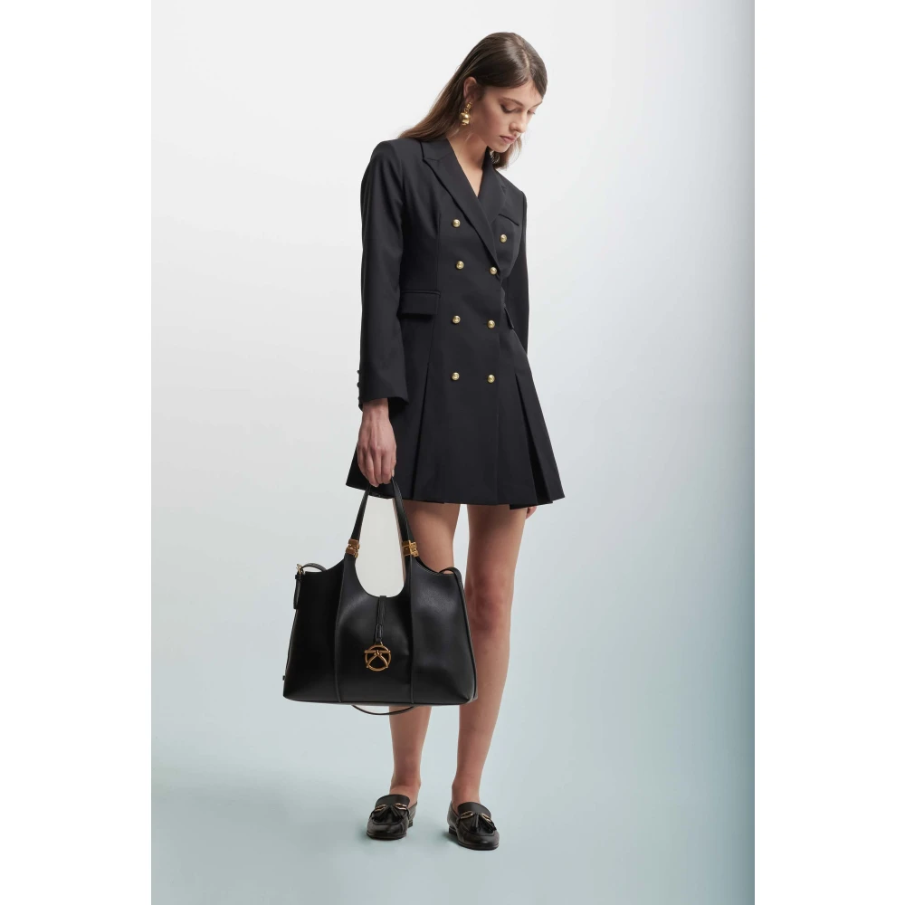 Kocca Elegante Blazerjurk met Plooien Black Dames