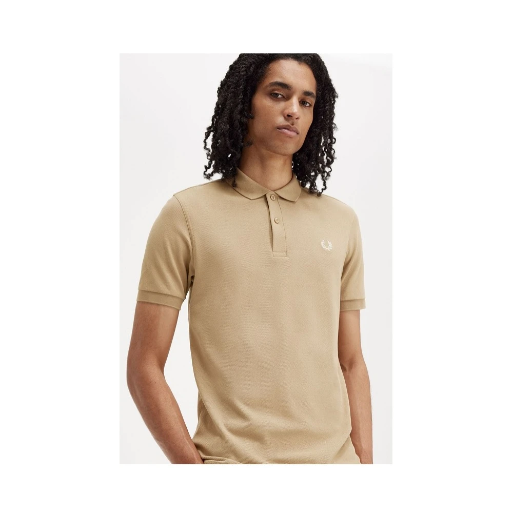 Fred Perry Geborduurd Poloshirt Beige Heren