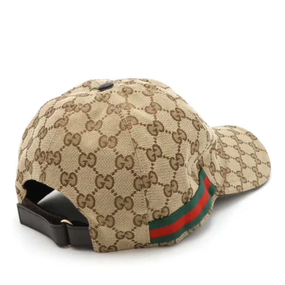 Gucci Vintage Pre-owned Canvas hats Beige Dames