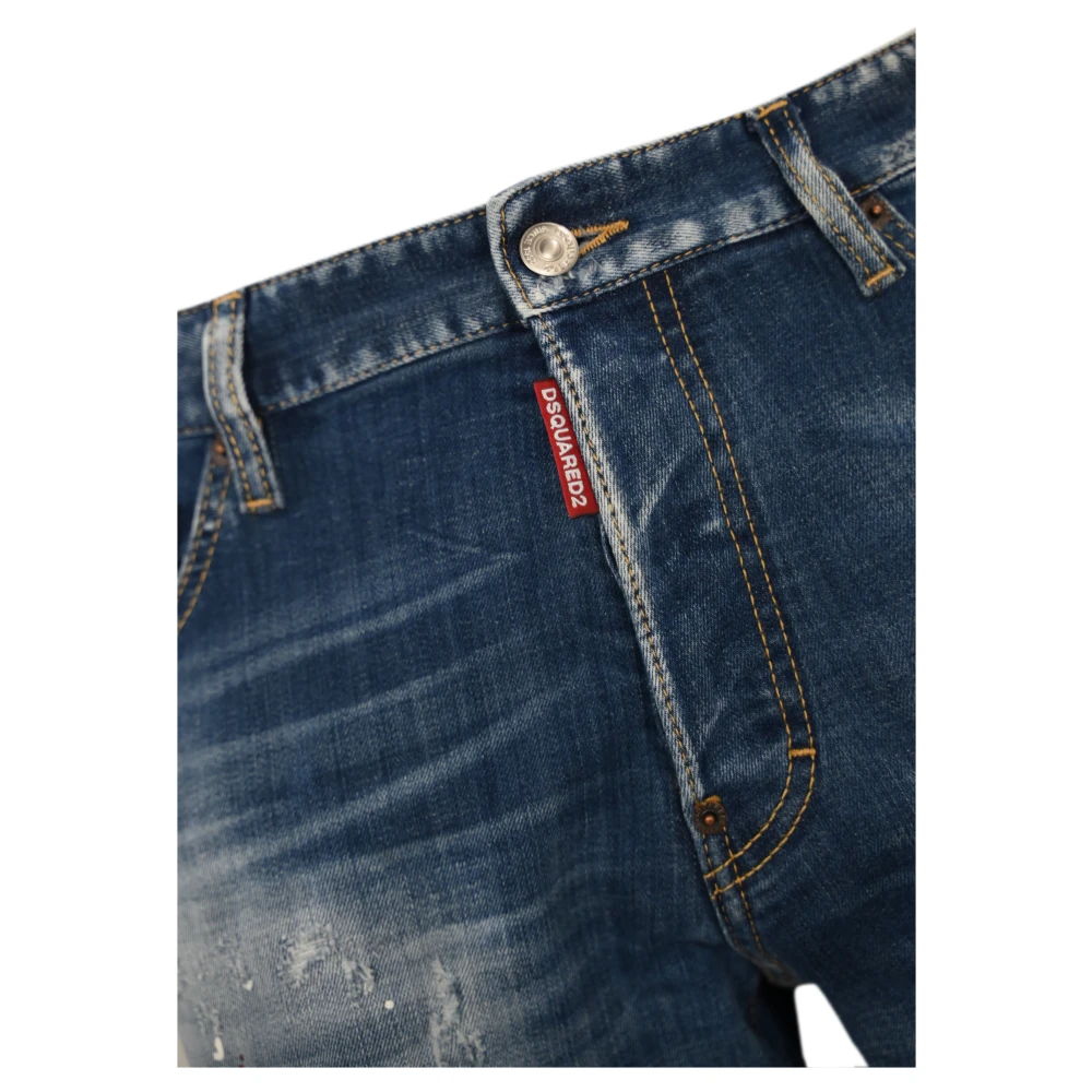 Dsquared2 Blauwe Denim Skinny Broek Blue Heren