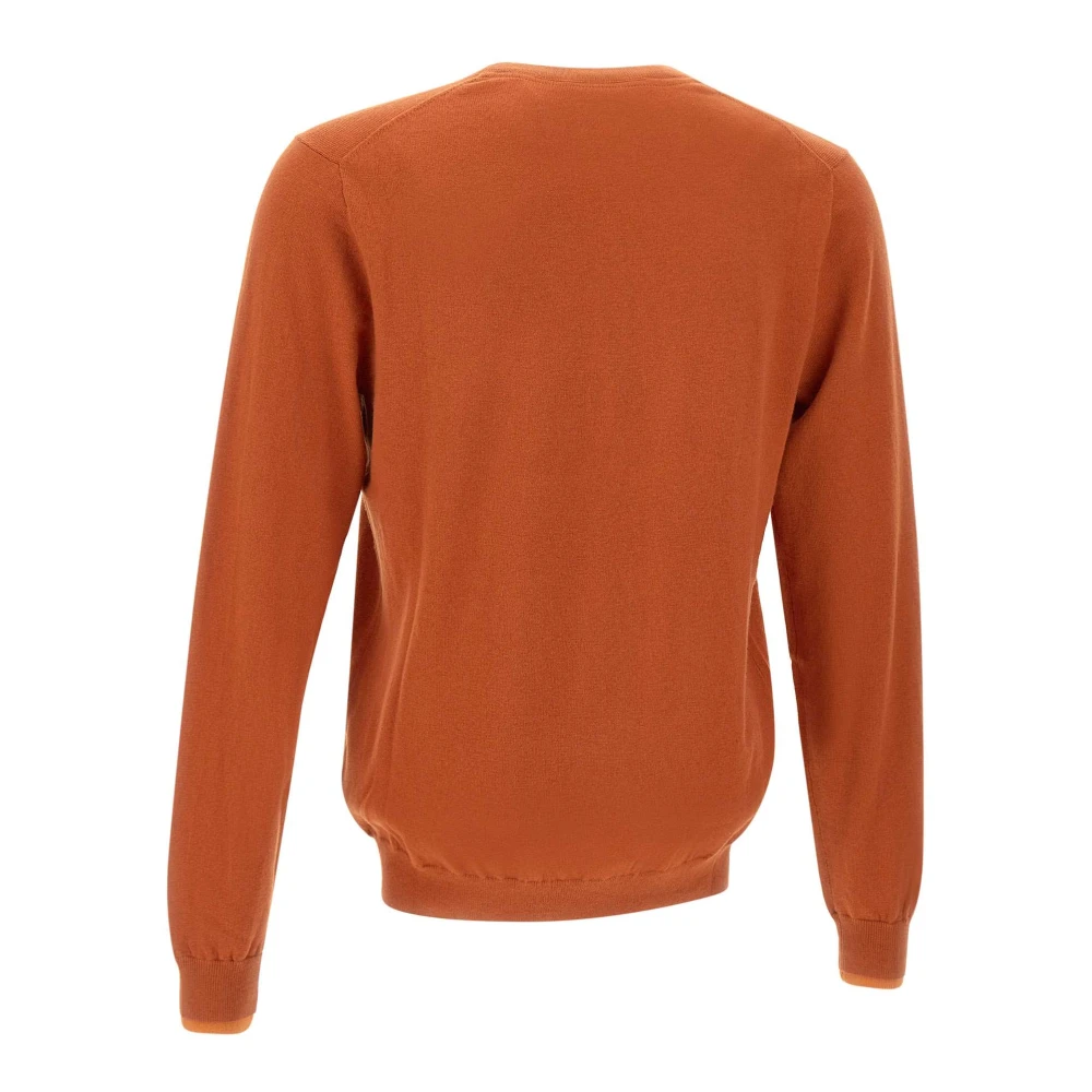 Sun68 Roest Crew Neck Sweater met Logo Orange Heren