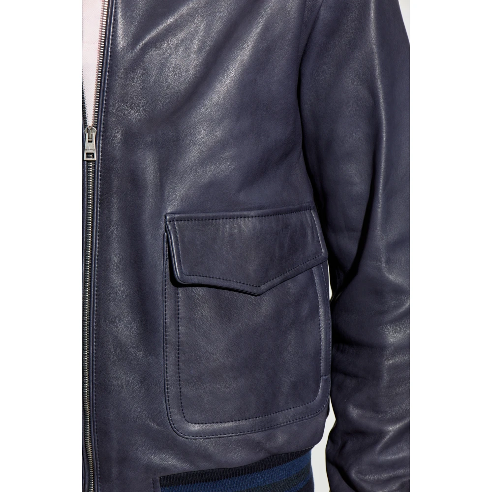ETRO Leren jas Blue Heren