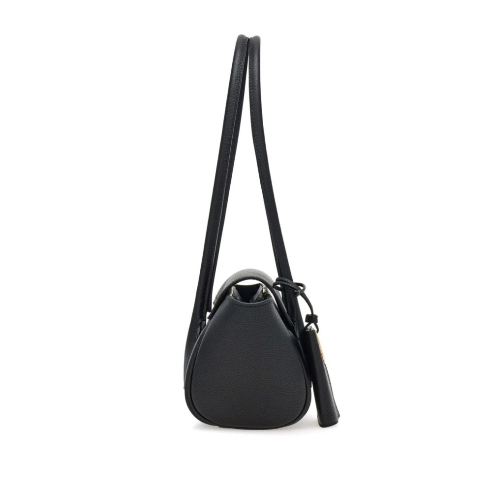 Salvatore Ferragamo Zwarte Leren Schoudertas Black Dames