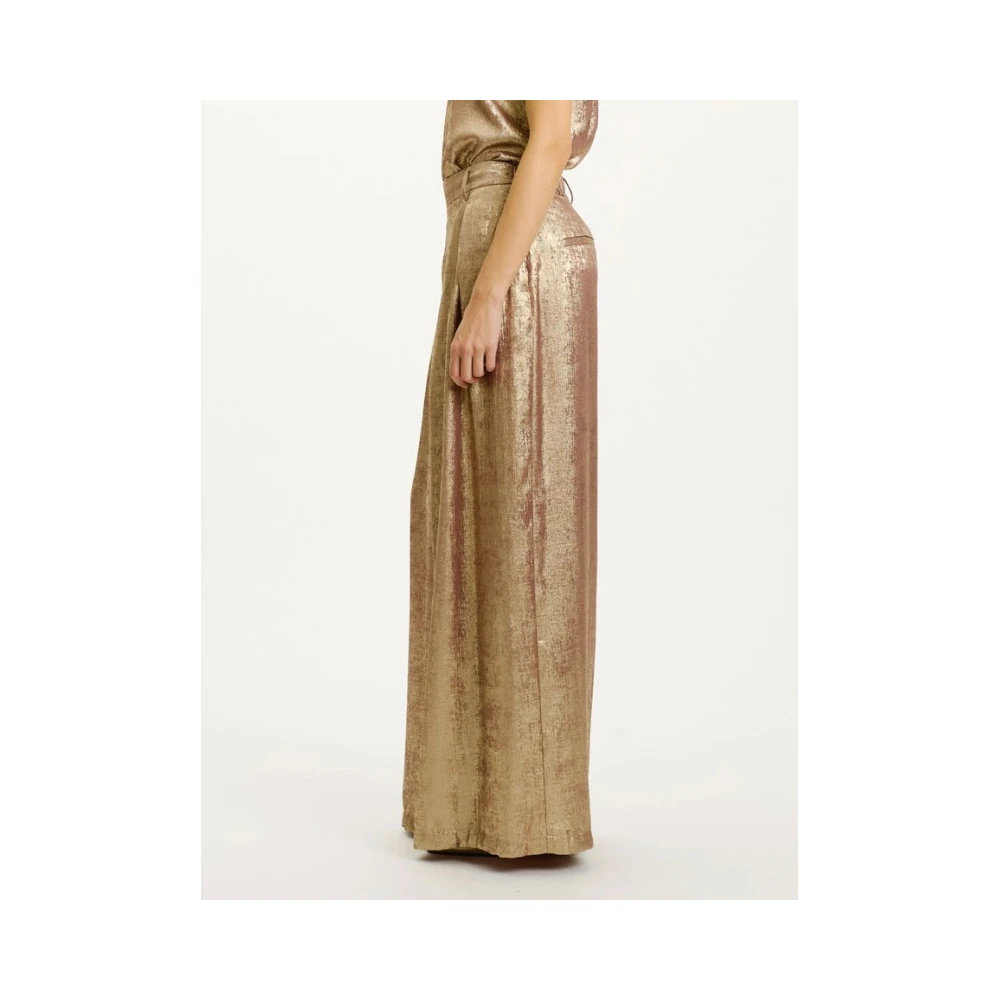 Momoni Wijde Roze Broek Yellow Dames