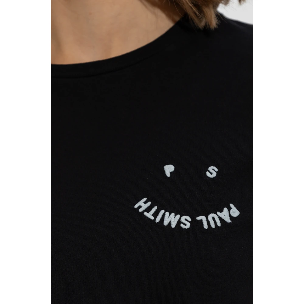 PS By Paul Smith T-shirt met geborduurd logo Black Dames