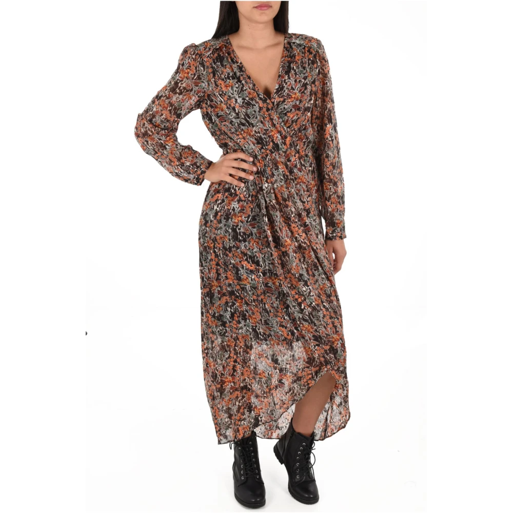 See u soon Lange Splitjurk Bedrukte V-hals Multicolor Dames