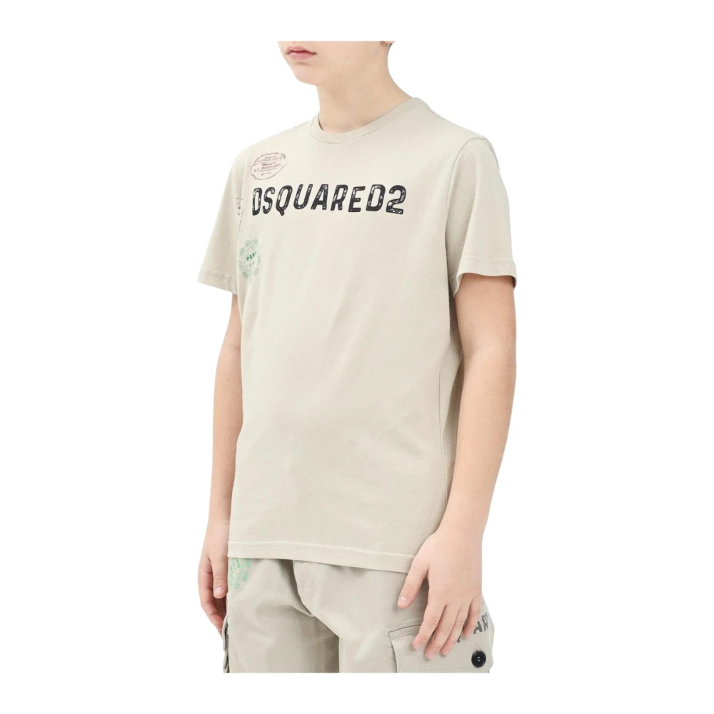 Dsquared2 Boys Gray Cotton T-Shirt Size 14 Y