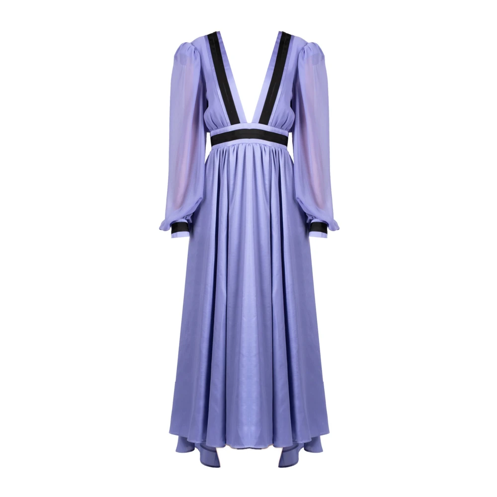 Pinko Elegante Maxi Jurk Purple Dames