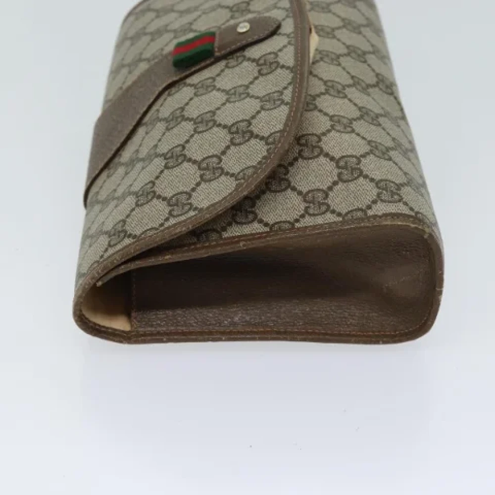 Gucci Vintage Pre-owned Leather clutches Beige Dames