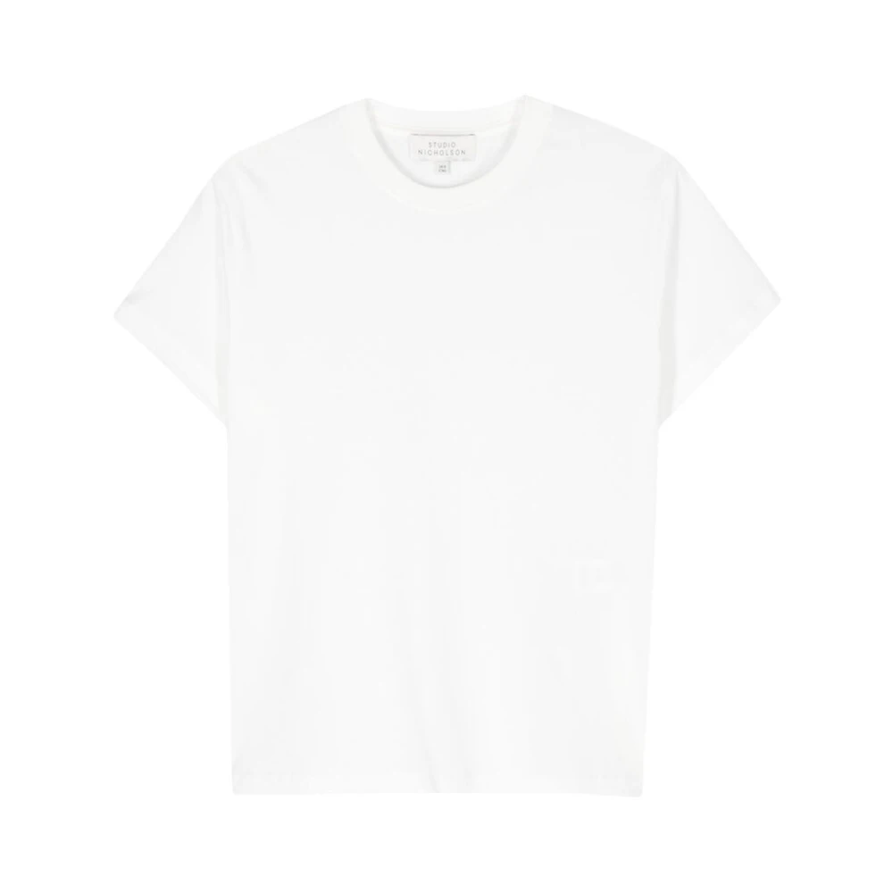 Studio Nicholson Witte Katoenen Crew Neck T-shirt White Dames