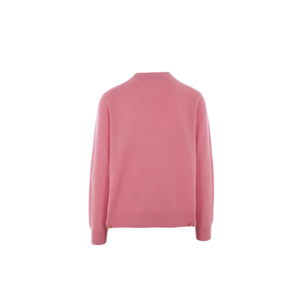 Acne Studios Roze Wollen Gebreide Face Logo Trui Pink Heren