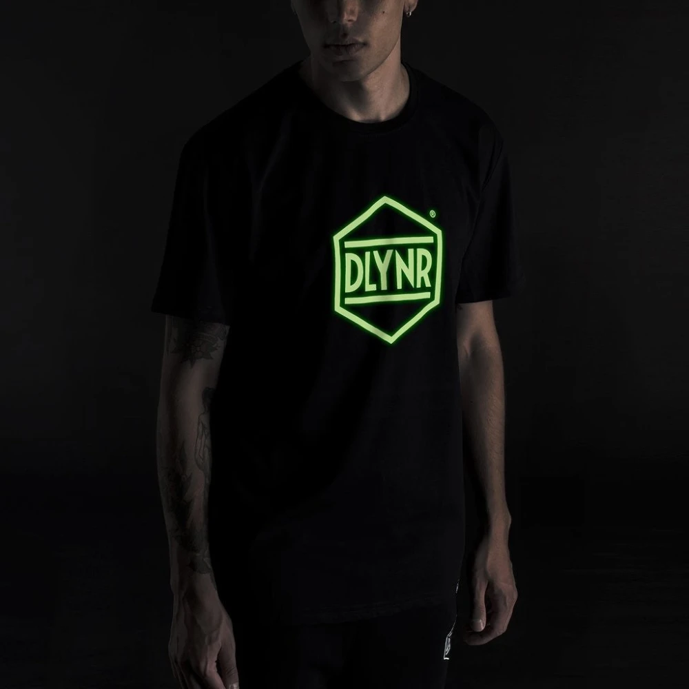Dolly Noire Glow In the Dark Hexagon T-Shirt Black Heren