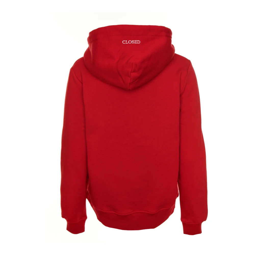 closed Zachte Fleece Cropped Hoodie Red Dames