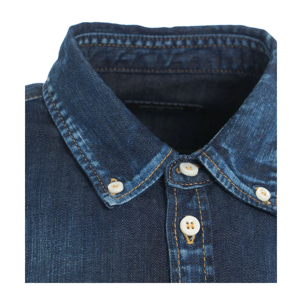 Dsquared2 Italiaanse Ruimvallende Denim Overhemd Blue Heren
