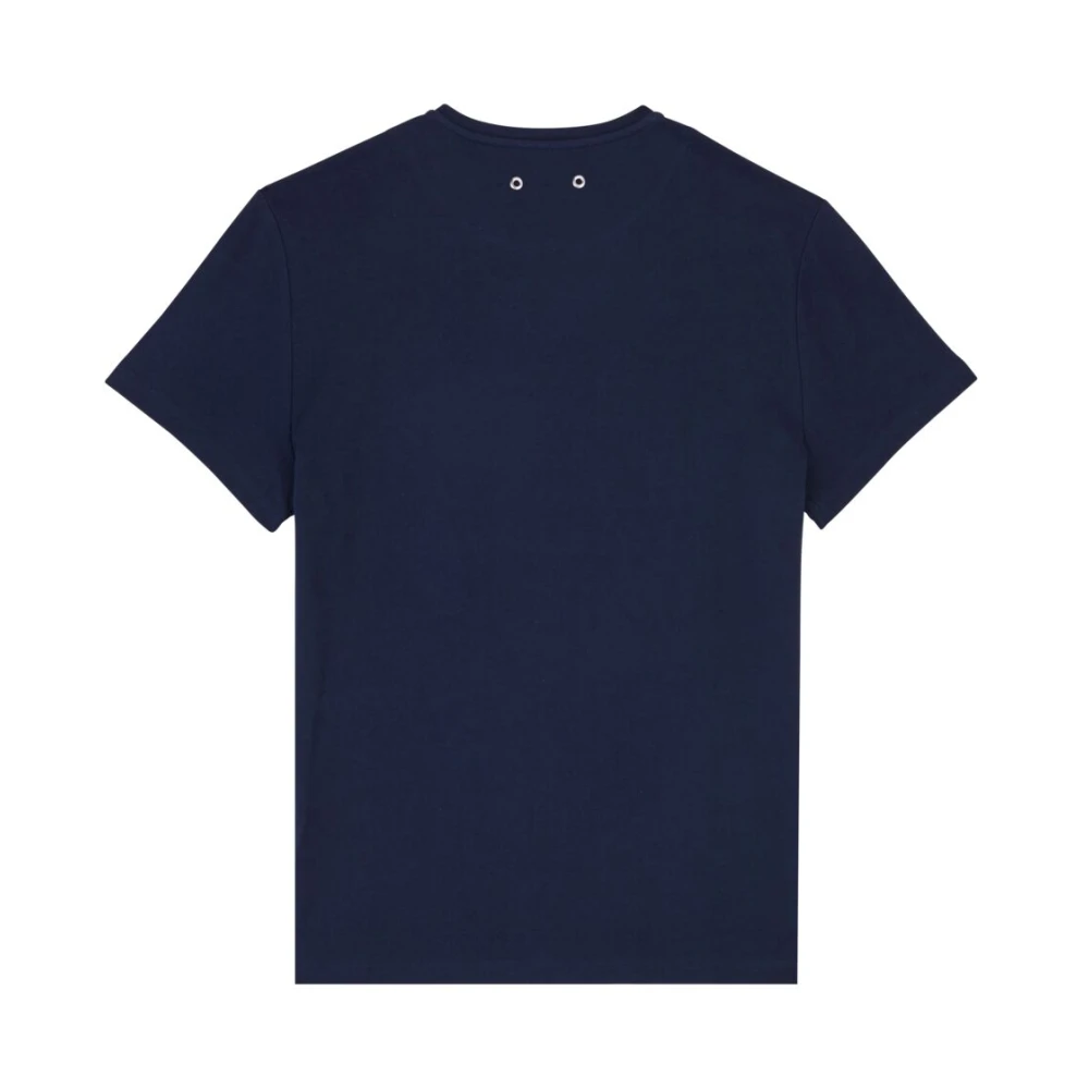 Vilebrequin Schildpad Geborduurd Katoenen T-Shirt Mannen Blue Heren