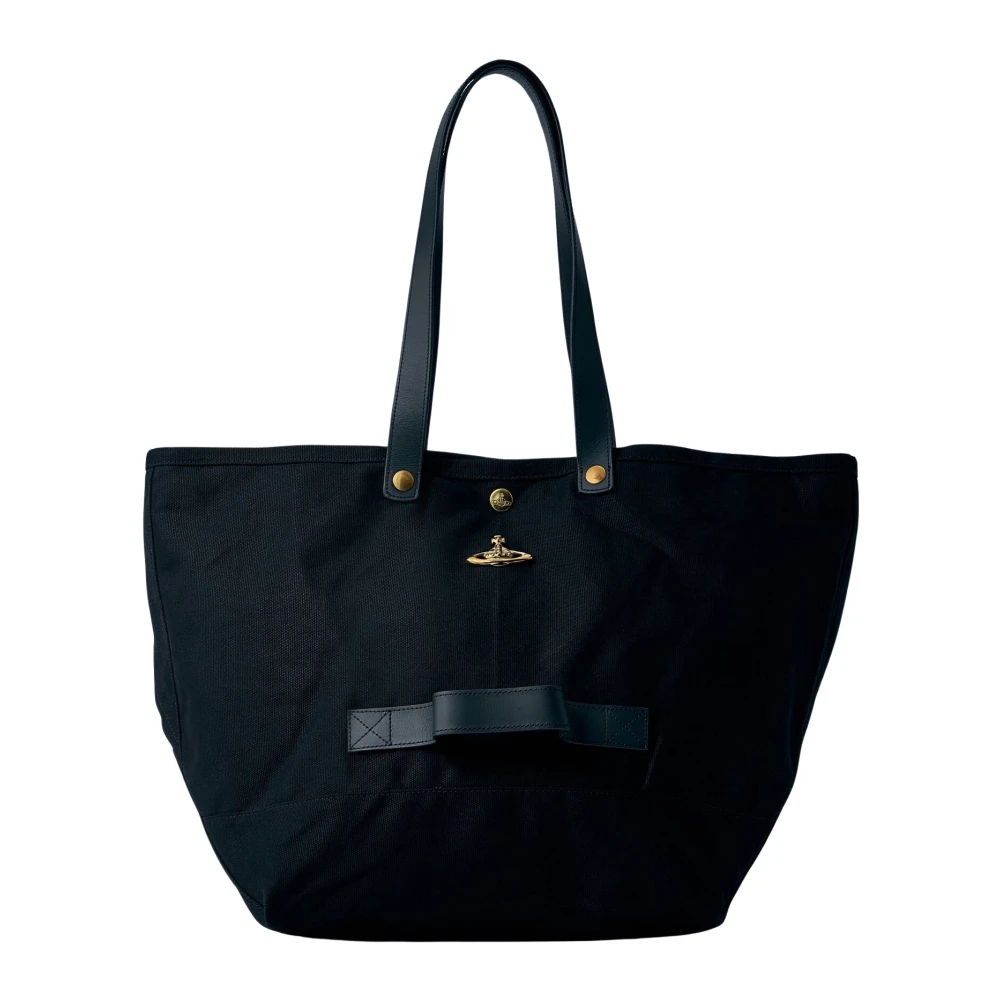 Vivienne Westwood Women's Black Canvas Shopper Tote Bag
