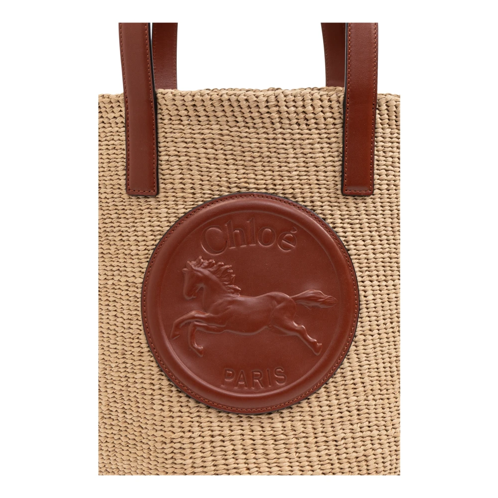 Chloé Tas Paard Medaille Groot type shopper Beige Dames