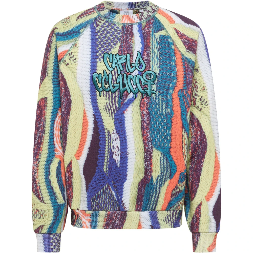 Carlo Colucci Men's Multicolor Sweatshirts, M, Zoom In Sweatshirt