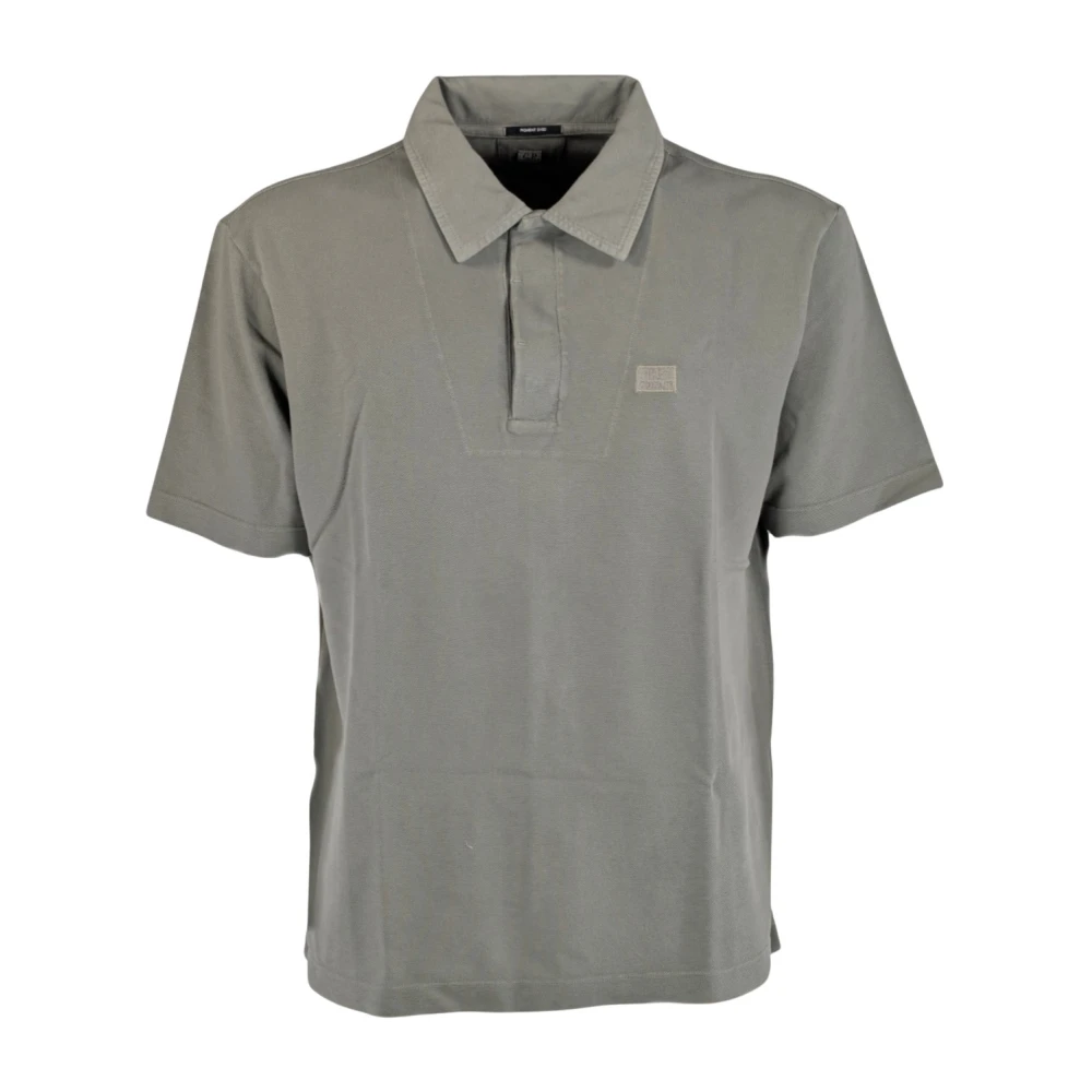 C.p. Company Men's Gray Polo Shirts, S, Polo Short Sleeve